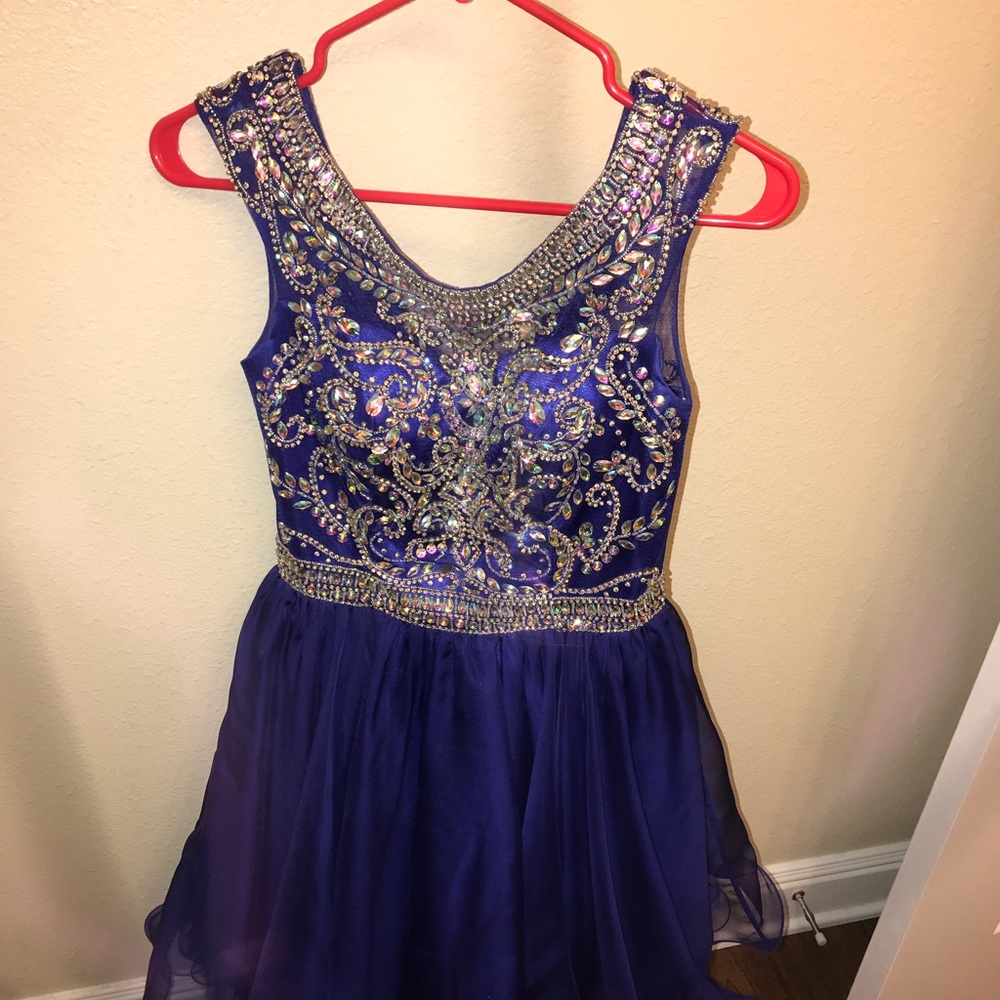 Blue formal cocktail dress